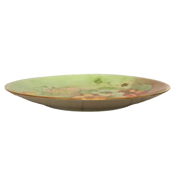 Vintage HOLIDAY CHINA Germany Plate 10" Hand Painted Flowers Signed by Artist - Picture 7 of 8